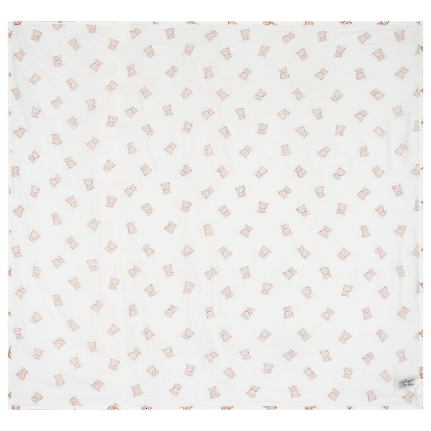 White Teddy Bear Print Baby Swaddle, 1, hi-res
