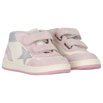 Younger Girls Pink & Ivory Trainers