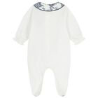 Baby Boys White & Navy Blue Babygrow, 2, hi-res