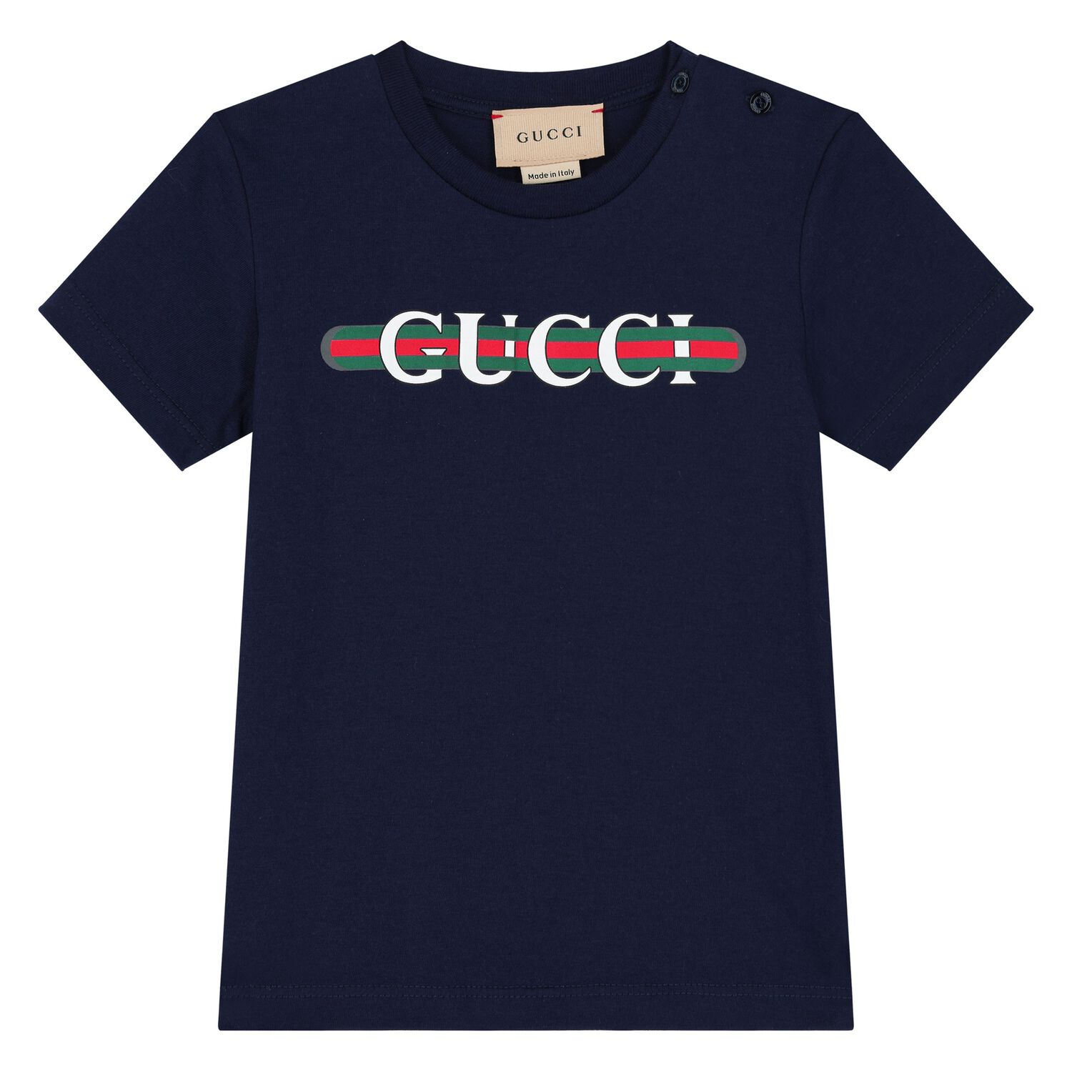 تيشيرت أولاد بالشعار باللون الكحلي, 1, hi-res