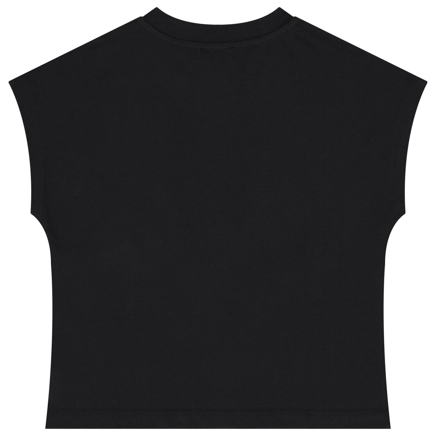 تيشيرت بنات بالشعار باللون الأسود, 1, hi-res