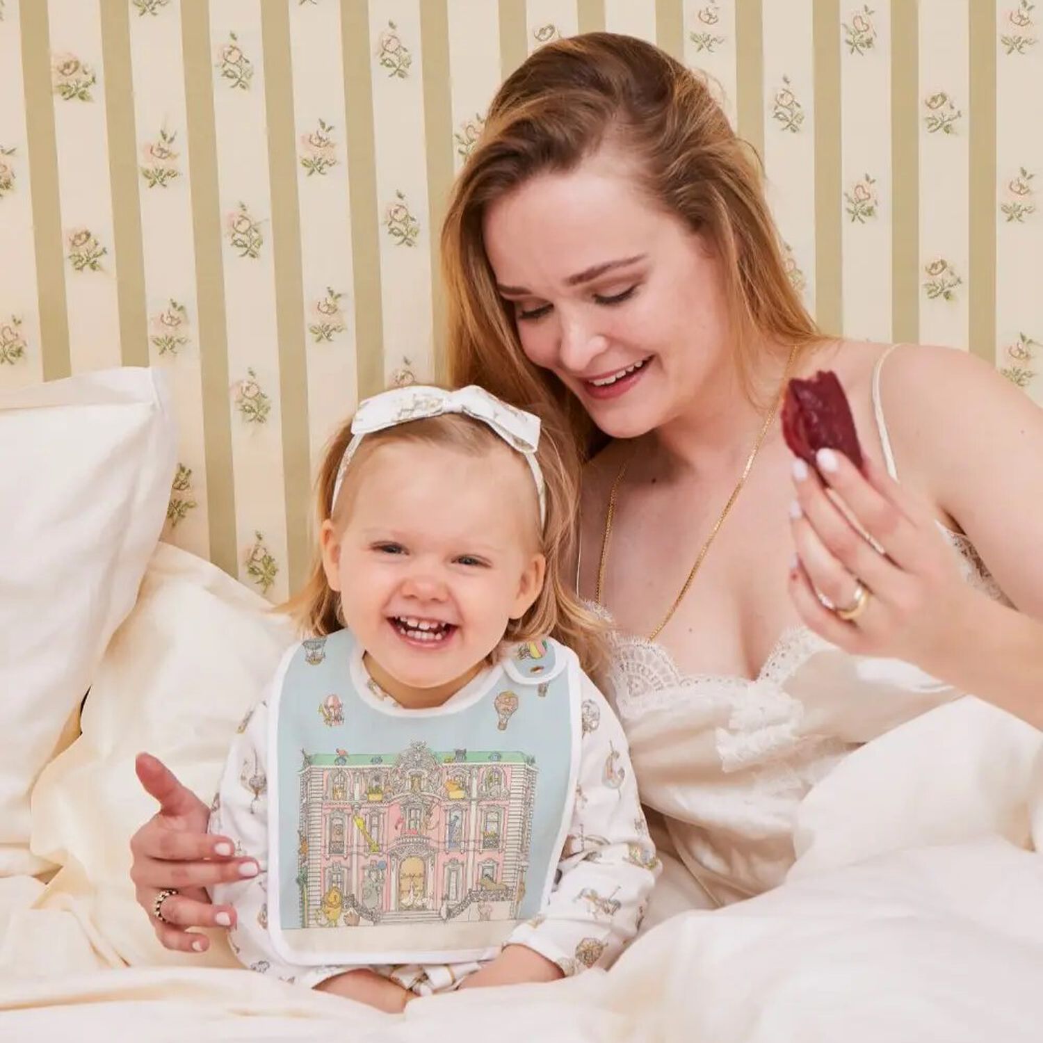 Blue & Pink Monceau Baby Bib, 1, hi-res image number null