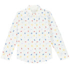 قميص أولاد بالشعار باللون الابيض, 1, hi-res