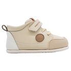 Younger Boys Beige Logo Trainers, 1, hi-res