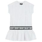 Girls White Logo Dress, 1, hi-res