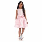 Girls Pink Bow Dress, 1, hi-res