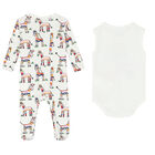 Baby Boys White Zebra Babygrow Set, 1, hi-res