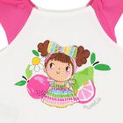 Younger Girls White & Pink Shorts Set, 1, hi-res