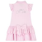 Girls Pink Cotton Frill Tennis Dress, 1, hi-res