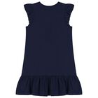Girls Navy Blue Polo Bear Dress, 1, hi-res