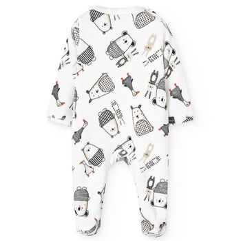 Ivory Velour Babygrow