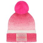 Younger Girls Pink Knitted Hat, 1, hi-res