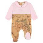 Baby Girls Beige & Pink Geo Map Babygrow Gift Set, 2, hi-res