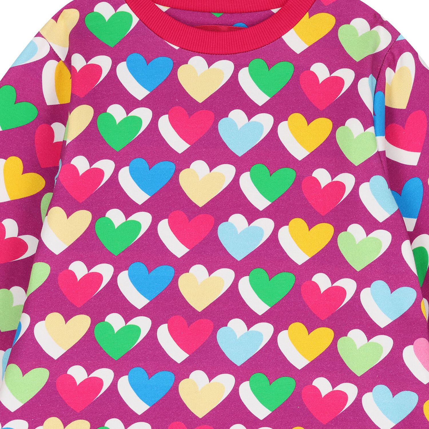 Girls Purple & Pink Heart Dress, 1, hi-res