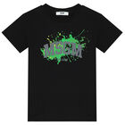 تيشيرت بالشعار باللون الاسود للاولاد, 1, hi-res