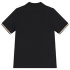 Boys Mini-Me Black Logo Polo Shirt, 2, hi-res