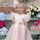 Girls Pink Ombre Tulle Dress, 1, hi-res