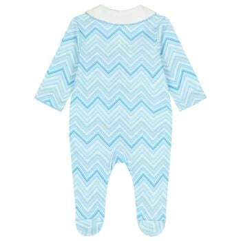 Baby Boys Blue Zig Zag Babygrow 