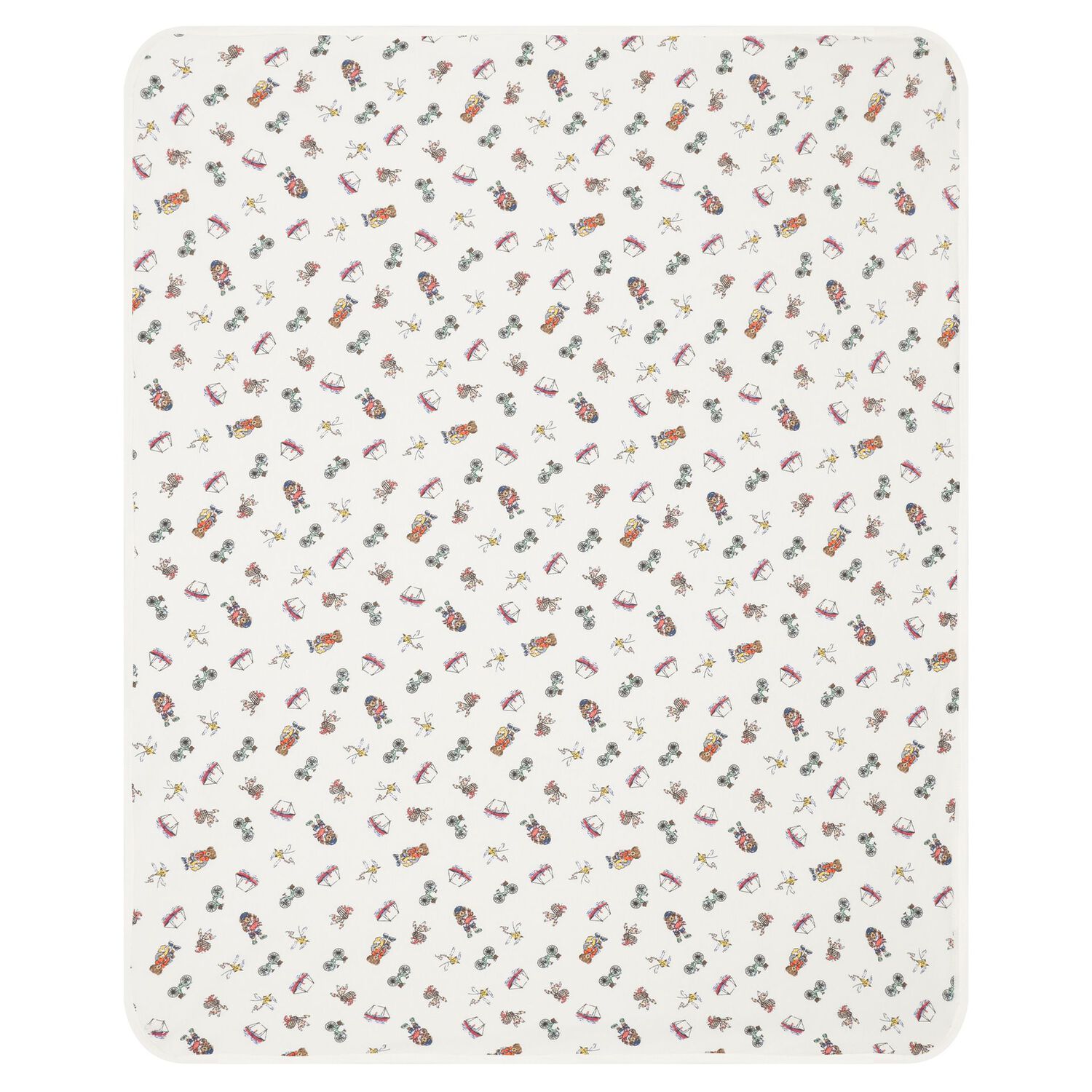 طقم هدايا اطفال بطبعة دب مرح باللون العاجي, 1, hi-res