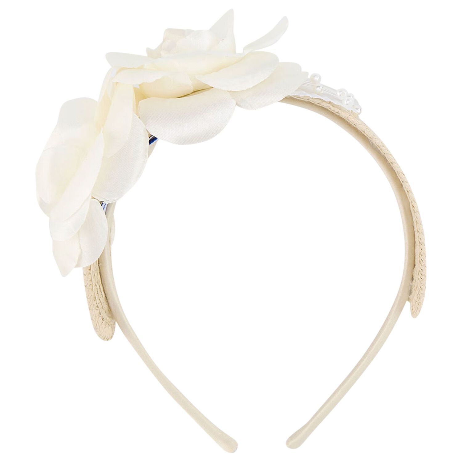 Girls Ivory Flower Headband, 3, hi-res