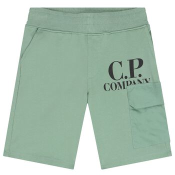 Boys Green Logo Shorts