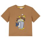 Boys Beige Popcorn Logo T-Shirt, 2, hi-res