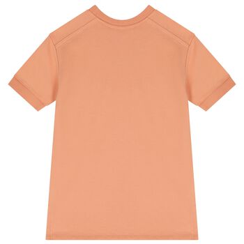 فستان سويت شيرت بالشعار تصميم ميني مي باللون البرتقالي للبنات