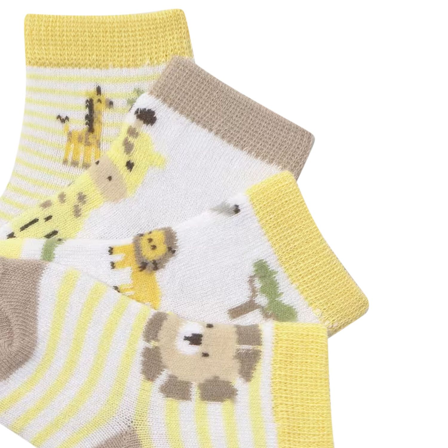 Baby Boys Yellow & White Socks ( 4-Pack ), 2, hi-res