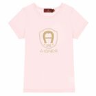 Girls Pink Logo Pyjamas, 1, hi-res