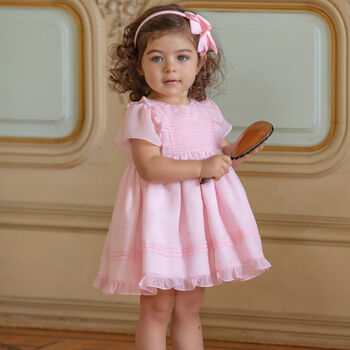 Baby Girls Pink Pleated Dress