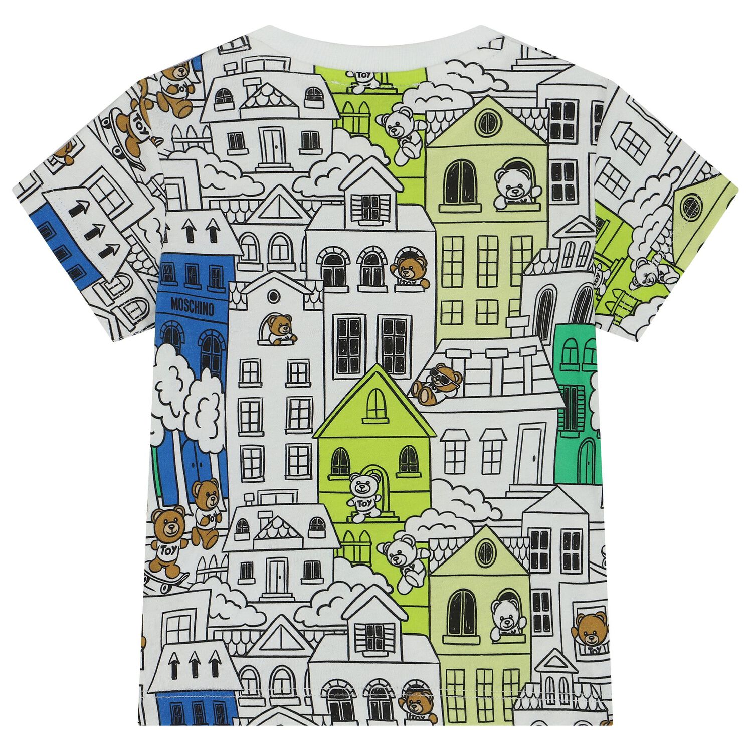 طقم شورت أولاد بالشعار باللون الأبيض والأخضر, 1, hi-res