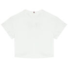 Girls White Logo T-Shirt, 1, hi-res