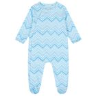 Baby Boys Blue Zig Zag Babygrow , 2, hi-res