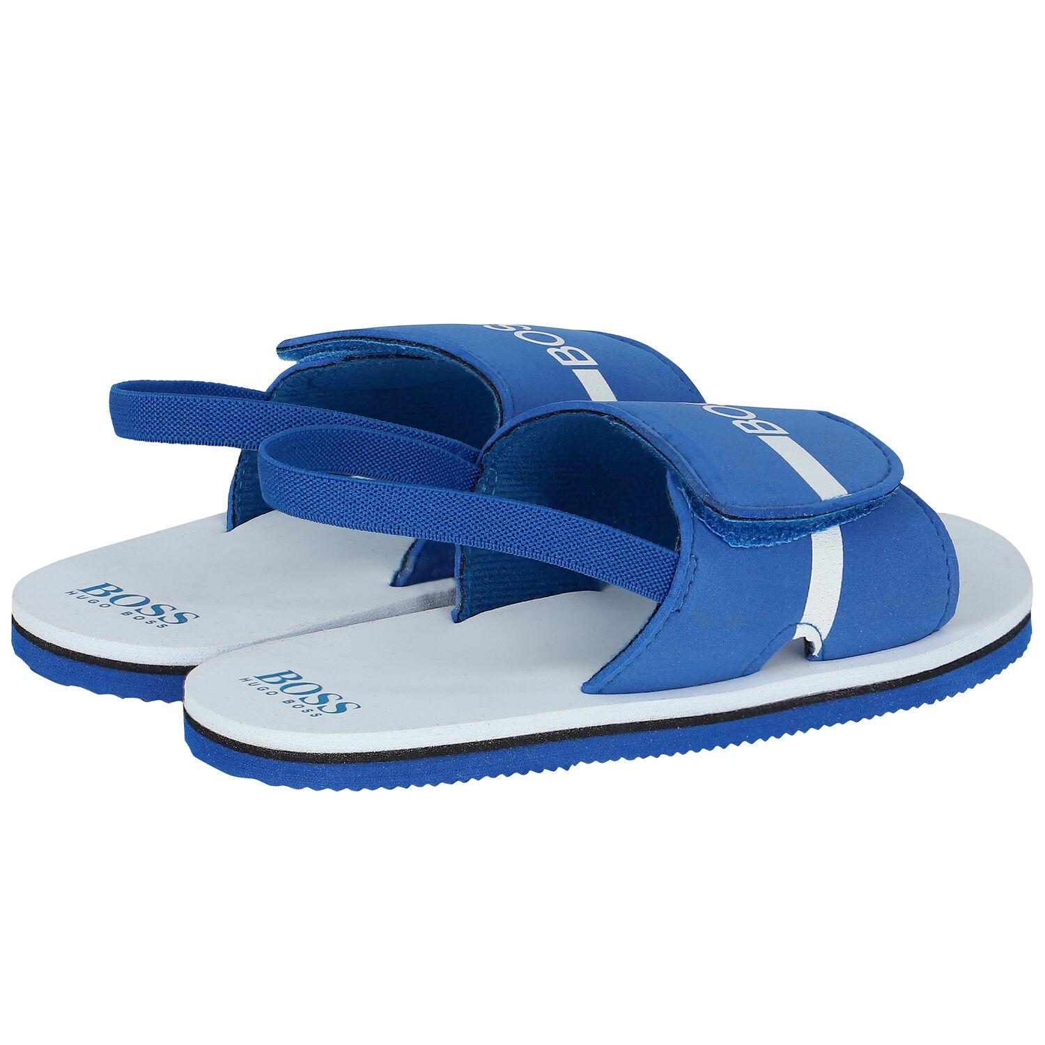 Younger Boys Blue Logo Sandals, 4, hi-res