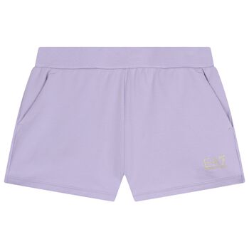 Girls Purple Logo Shorts