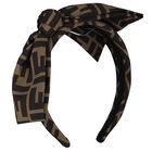 طوق شعر بنات بفيونكة باللون البيج , 1, hi-res