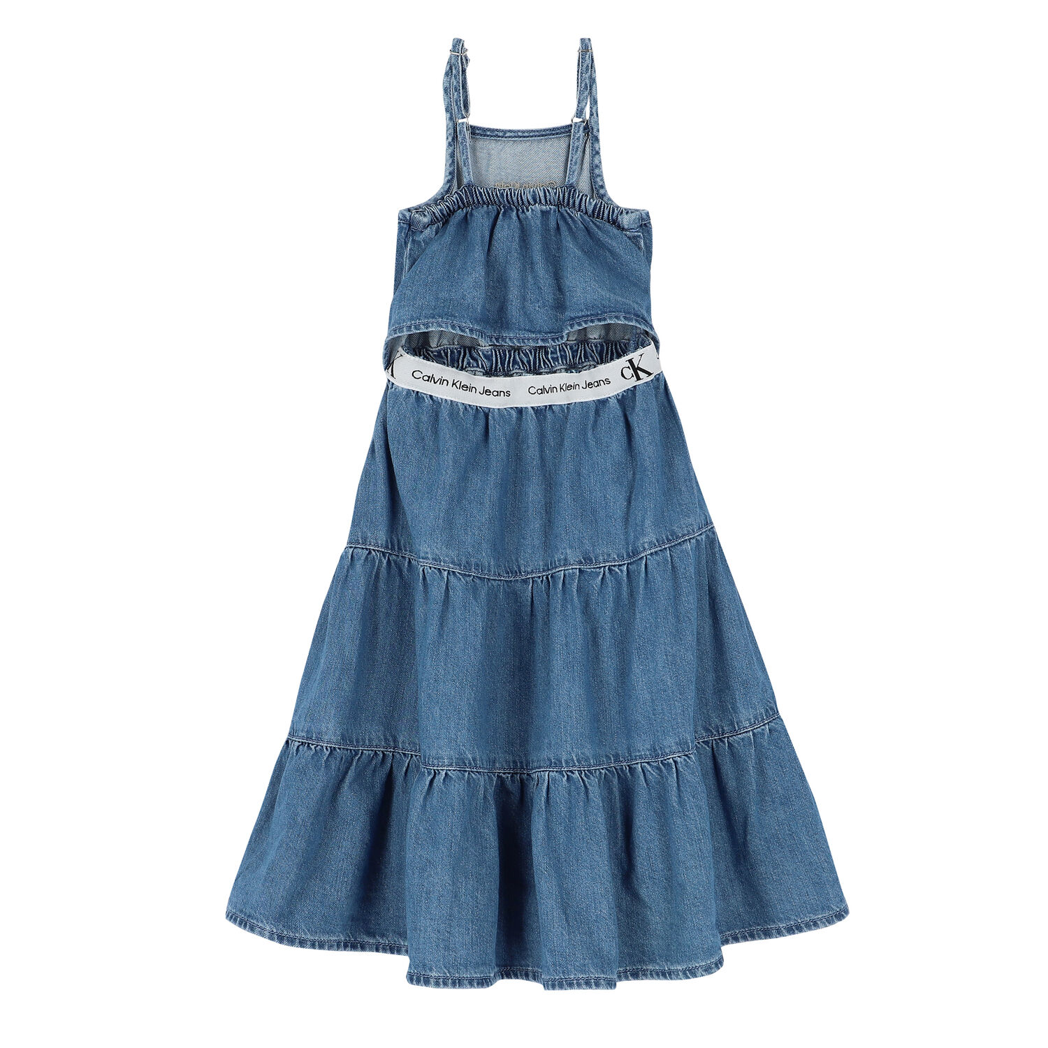 Girls Blue Denim Dress, 1, hi-res image number null