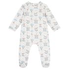 Baby Boys Blue & White Carousel & Hot Air Balloon Babygrow, 1, hi-res
