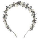 Girls White & Silver Embellished Pearl & Crystal Headband, 3, hi-res
