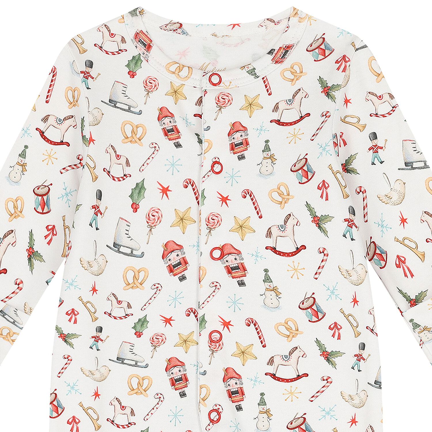 طقم أفرول هدايا بشعار احتفالي باللون الأبيض, 1, hi-res