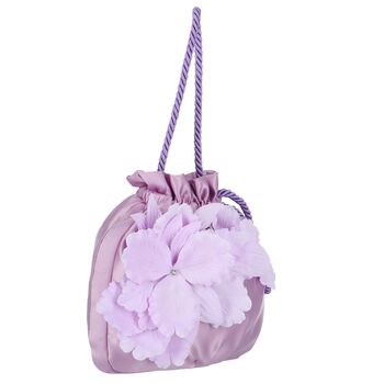 حقيبة بنات بطبعة الزهور باللون البنفسجي