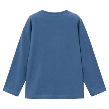 Boys Blue Cat Long Sleeve Top