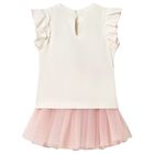 Younger Girls Ivory & Pink Skirt Set, 1, hi-res