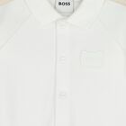 Baby Boys White Logo Babygrow, 1, hi-res