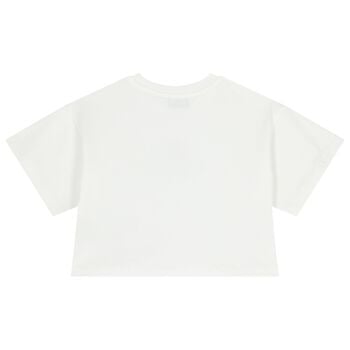 تيشيرت بنات بالشعار تيدى بير باللون الابيض 