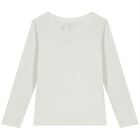 توب بنات بأكمام بشعار الدب باللون العاجى, 1, hi-res