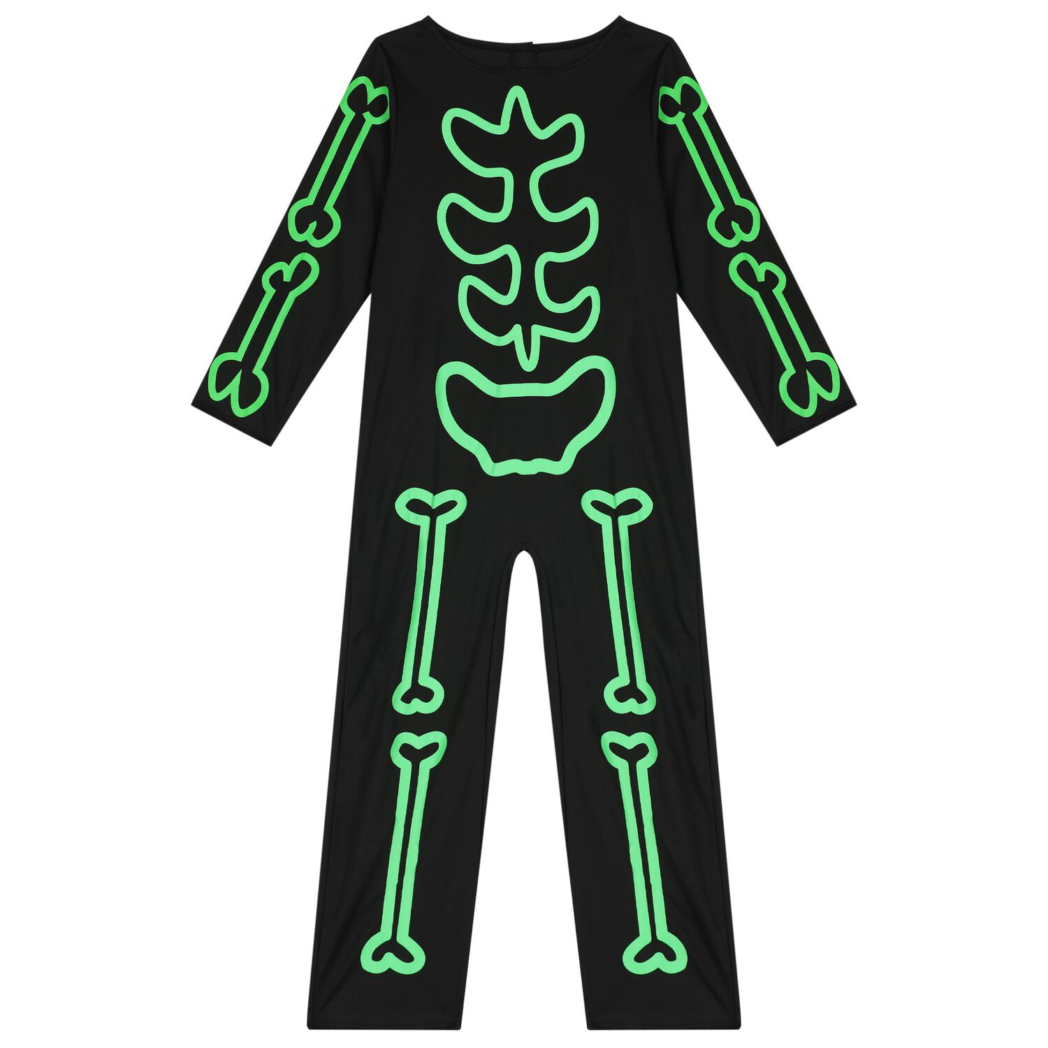 Boys Black & Green Halloween Skeleton Costume, 1, hi-res