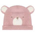 Baby Girls Pink Bear Hat & Socks Set, 3, hi-res