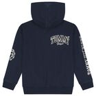 Boys Navy Blue Logo Hooded Top, 1, hi-res