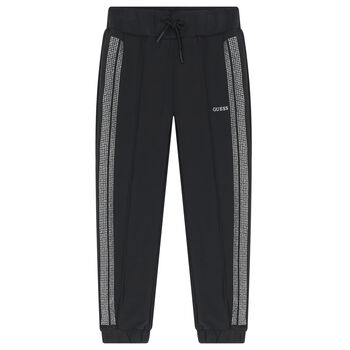 Girls Black Logo Joggers